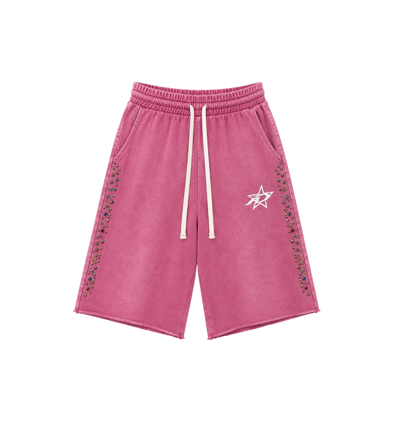 3/4 Studded Shorts Pink