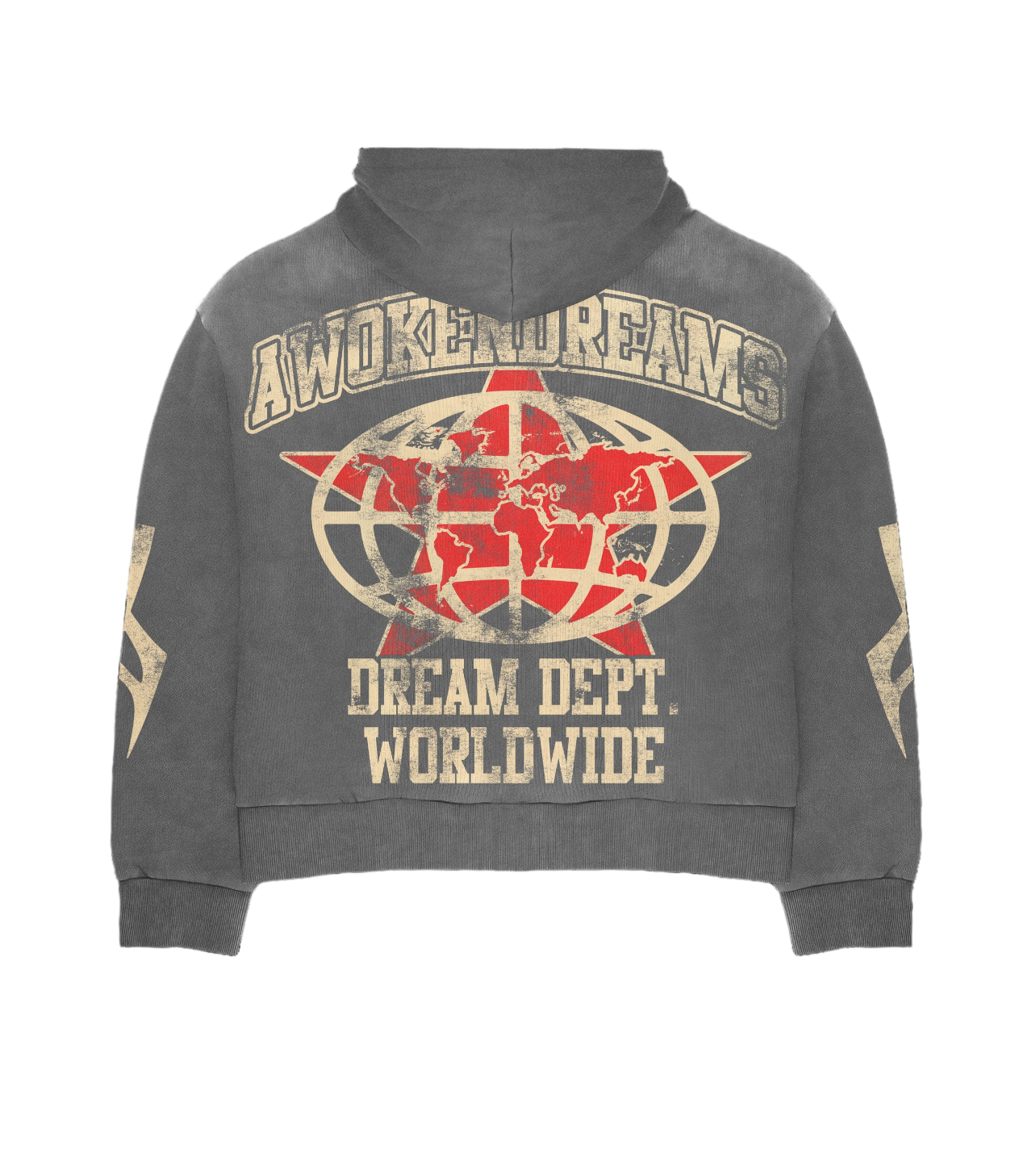 Grey Varsity Zip Hoodie