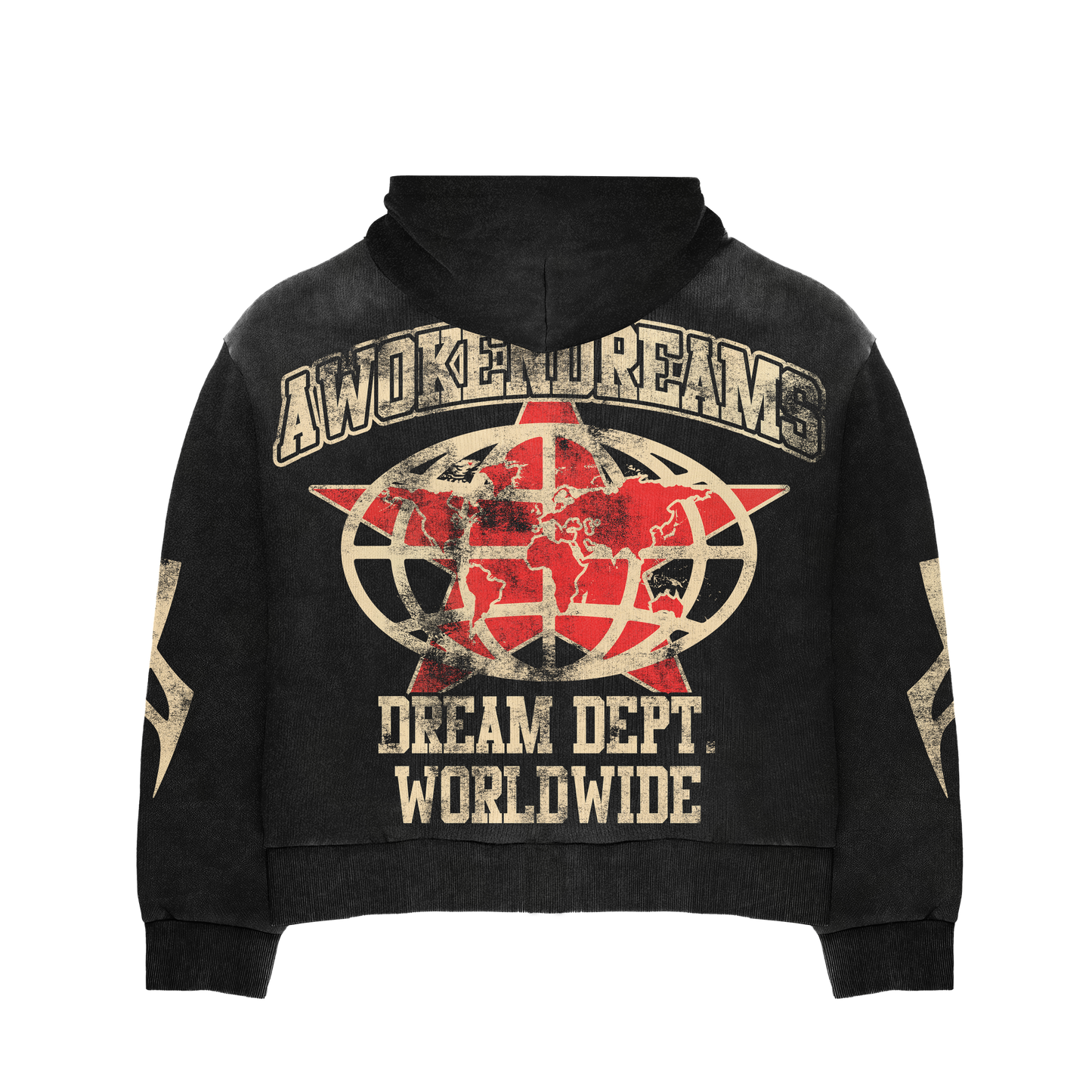Black Varsity Zip Hoodie