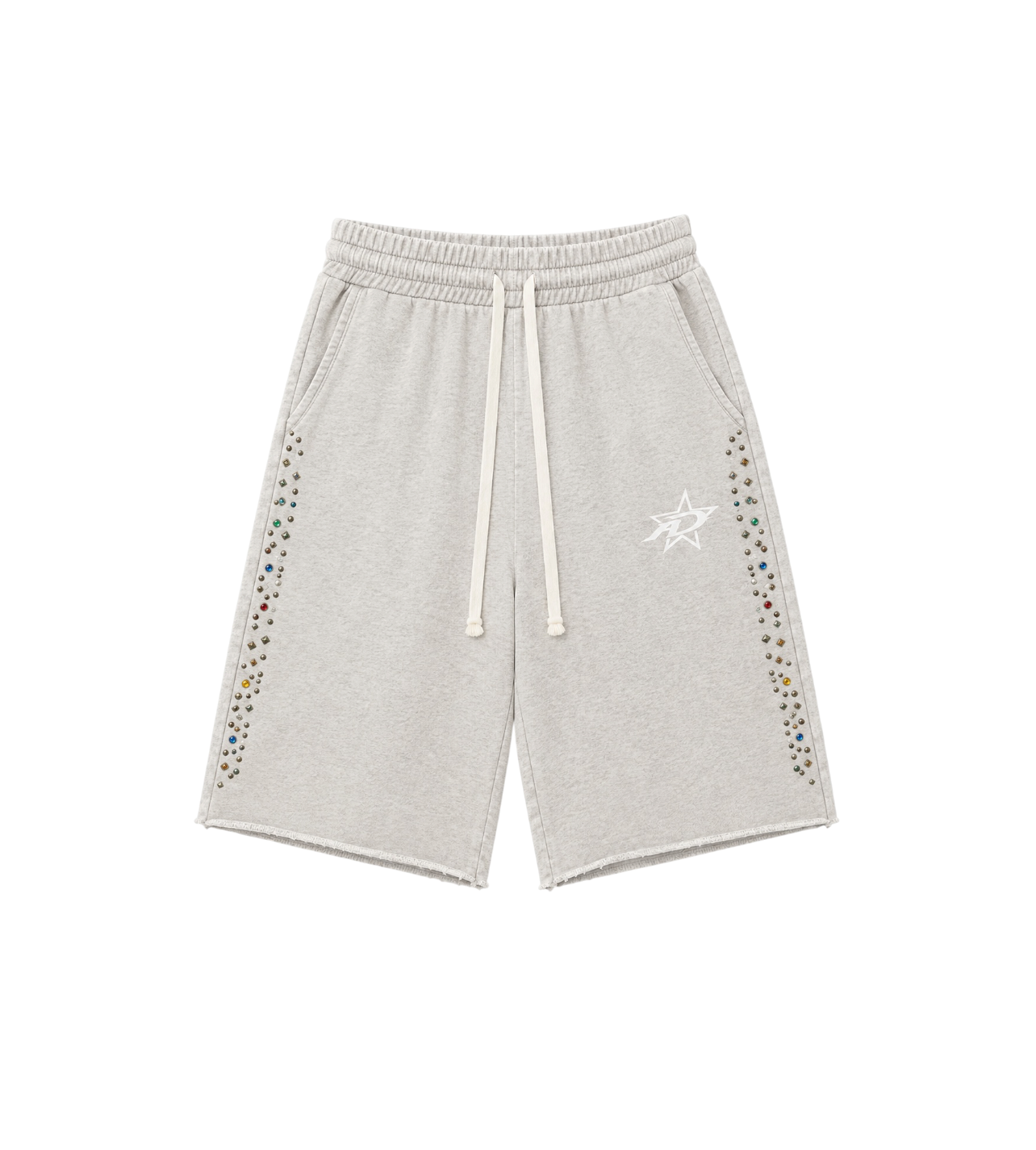 3/4 Studded Shorts Heather Grey