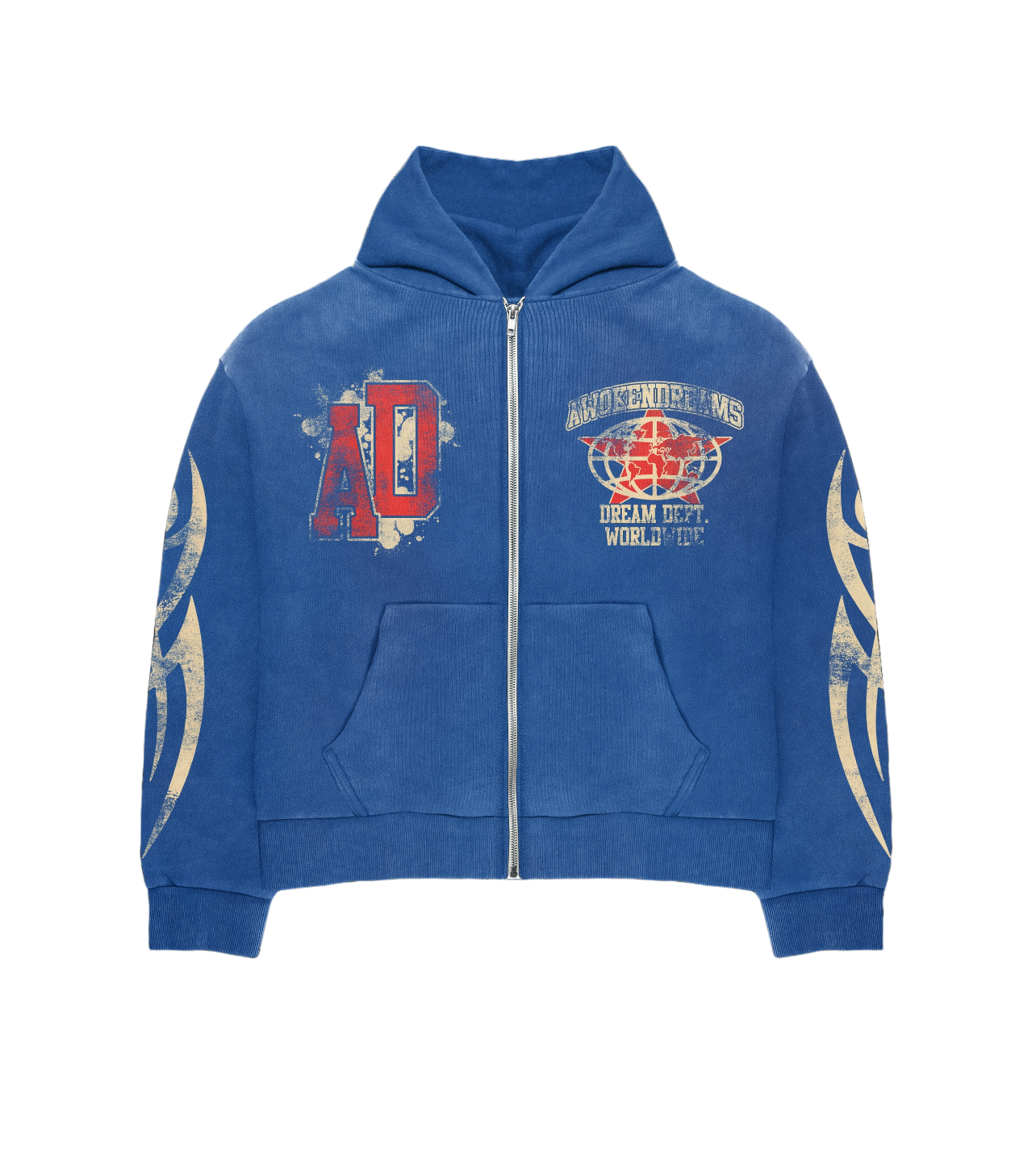 Royal Blue Varsity Zip Hoodie