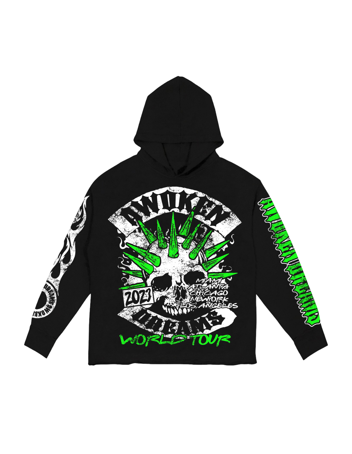 “PUSH HEAD” GREEN HOODIE