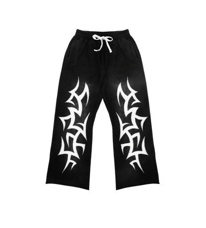 Black Patchwork Sweatpants