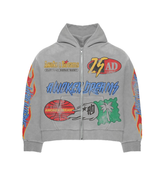 Dream Dept Grey Zip Hoodie