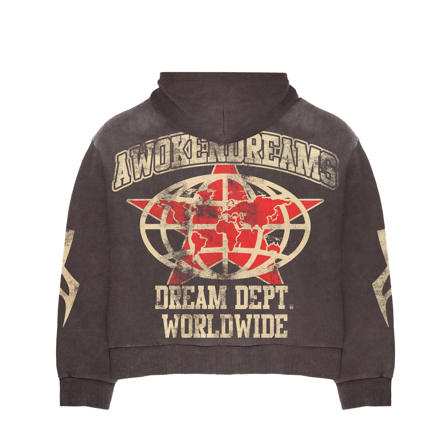 Mocha Varsity Zip Hoodie
