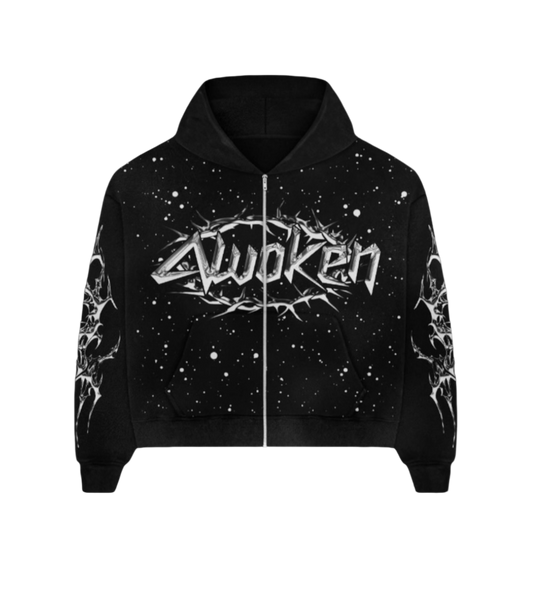 Chrome Black Zip Hoodie