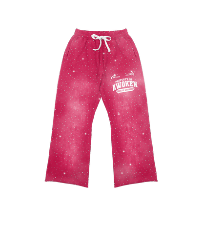 Pink Rhinestone Sweatpants