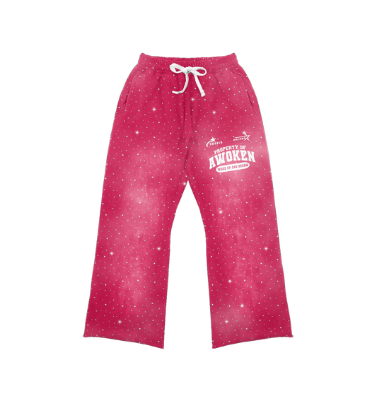 Pink Rhinestone Sweatpants