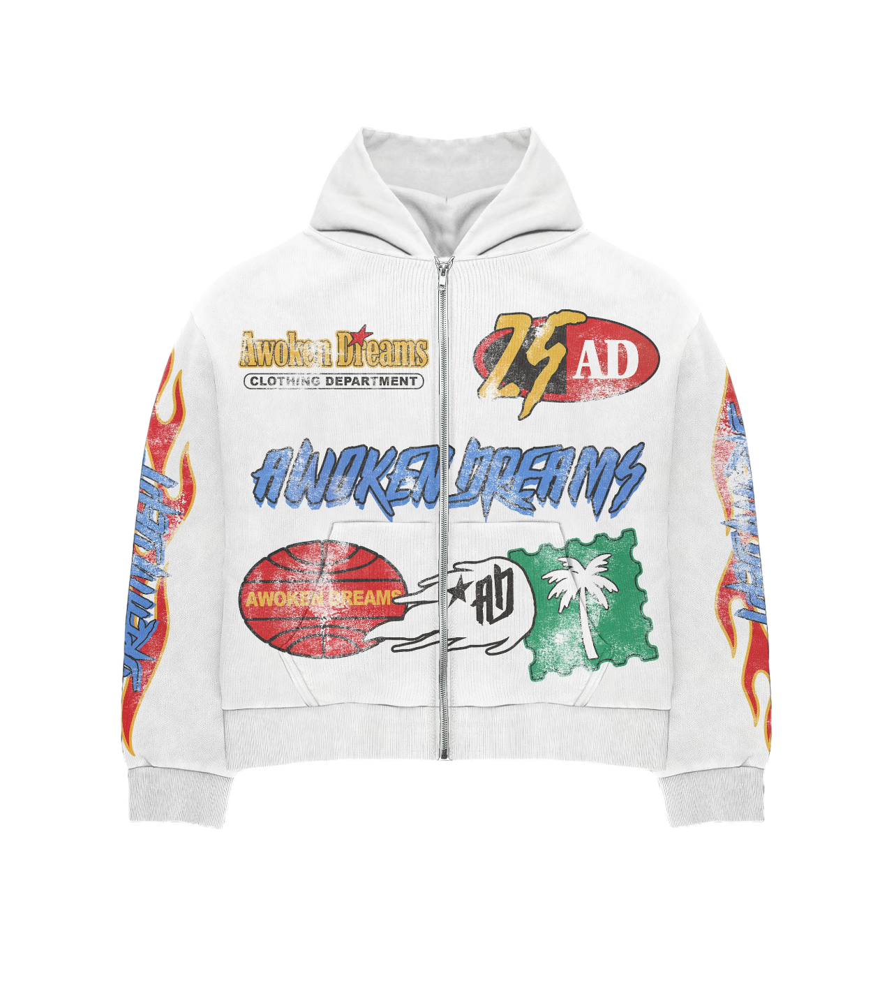 Dream Dept White Zip Hoodie