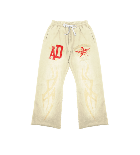 Cream Varsity Sweatpants