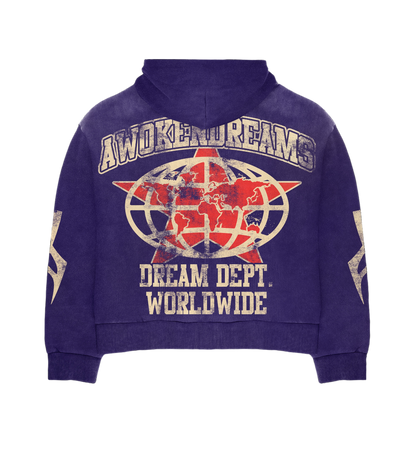 Purple Varsity Zip Hoodie