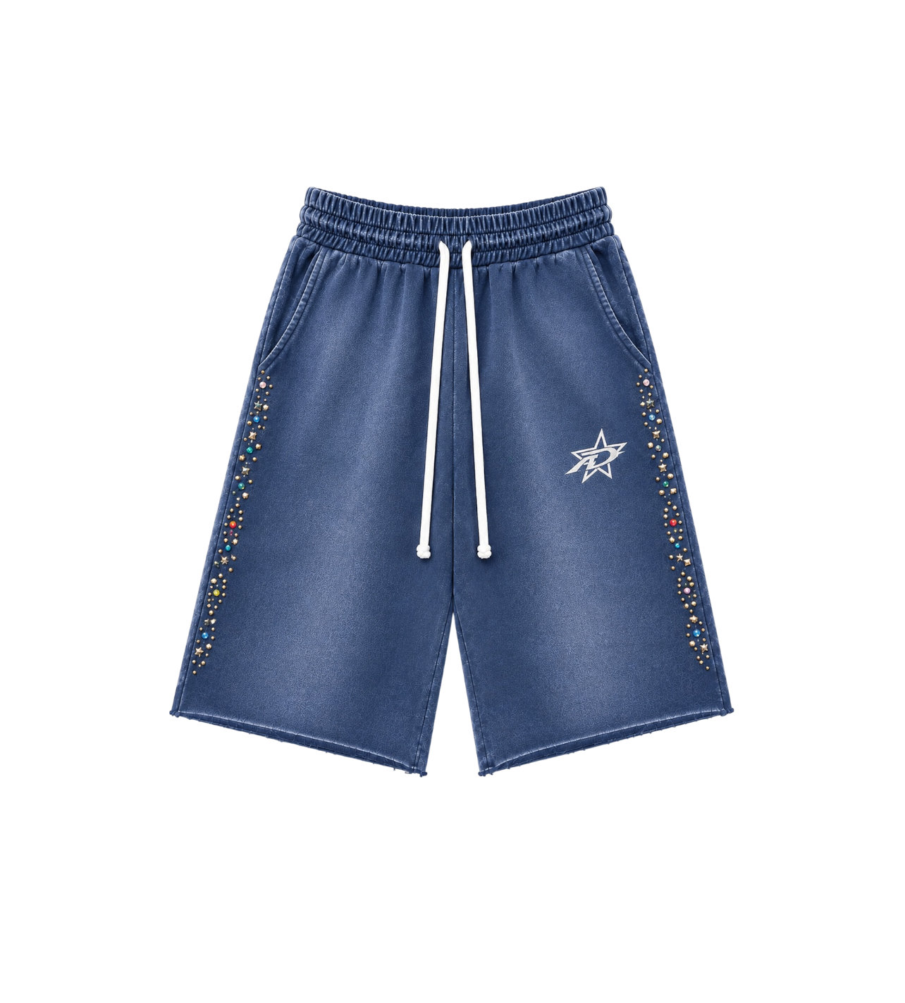 3/4 Studded Shorts Navy
