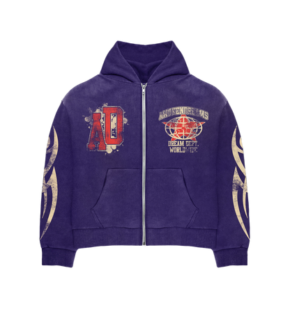 Purple Varsity Zip Hoodie