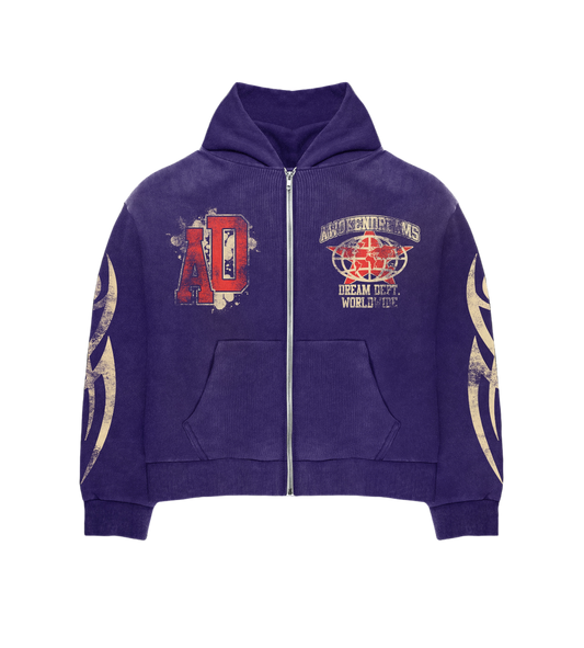 Purple Varsity Zip Hoodie