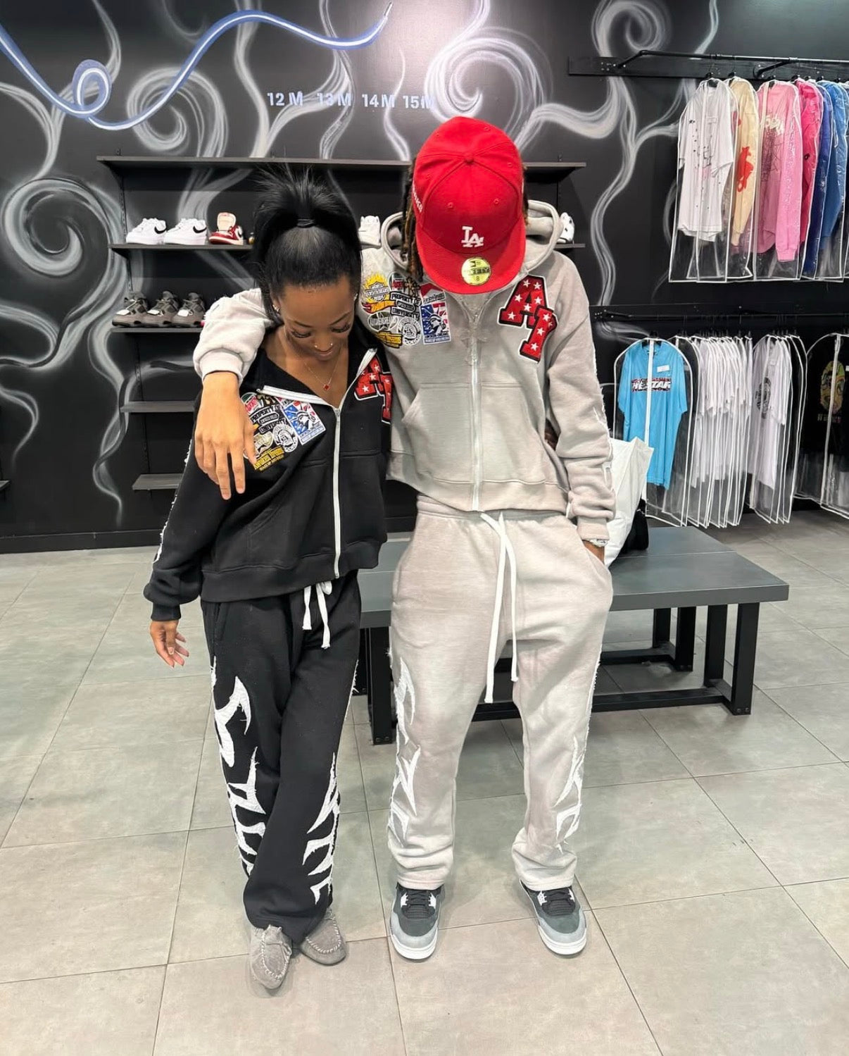 Grey Patchwork Hoodie