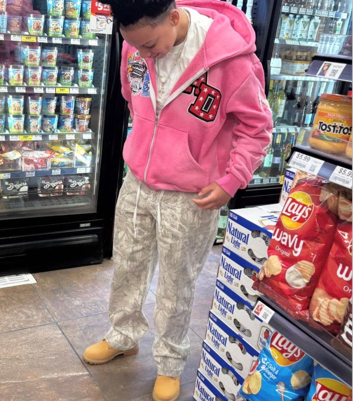 Pink Patchwork Hoodie