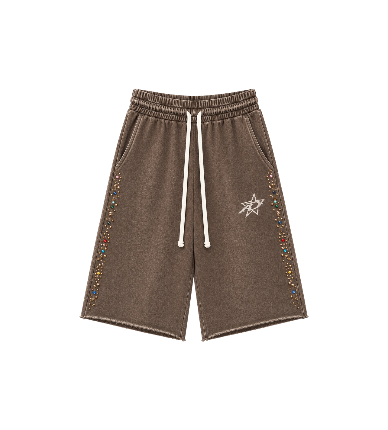 3/4 Studded Shorts Mocha