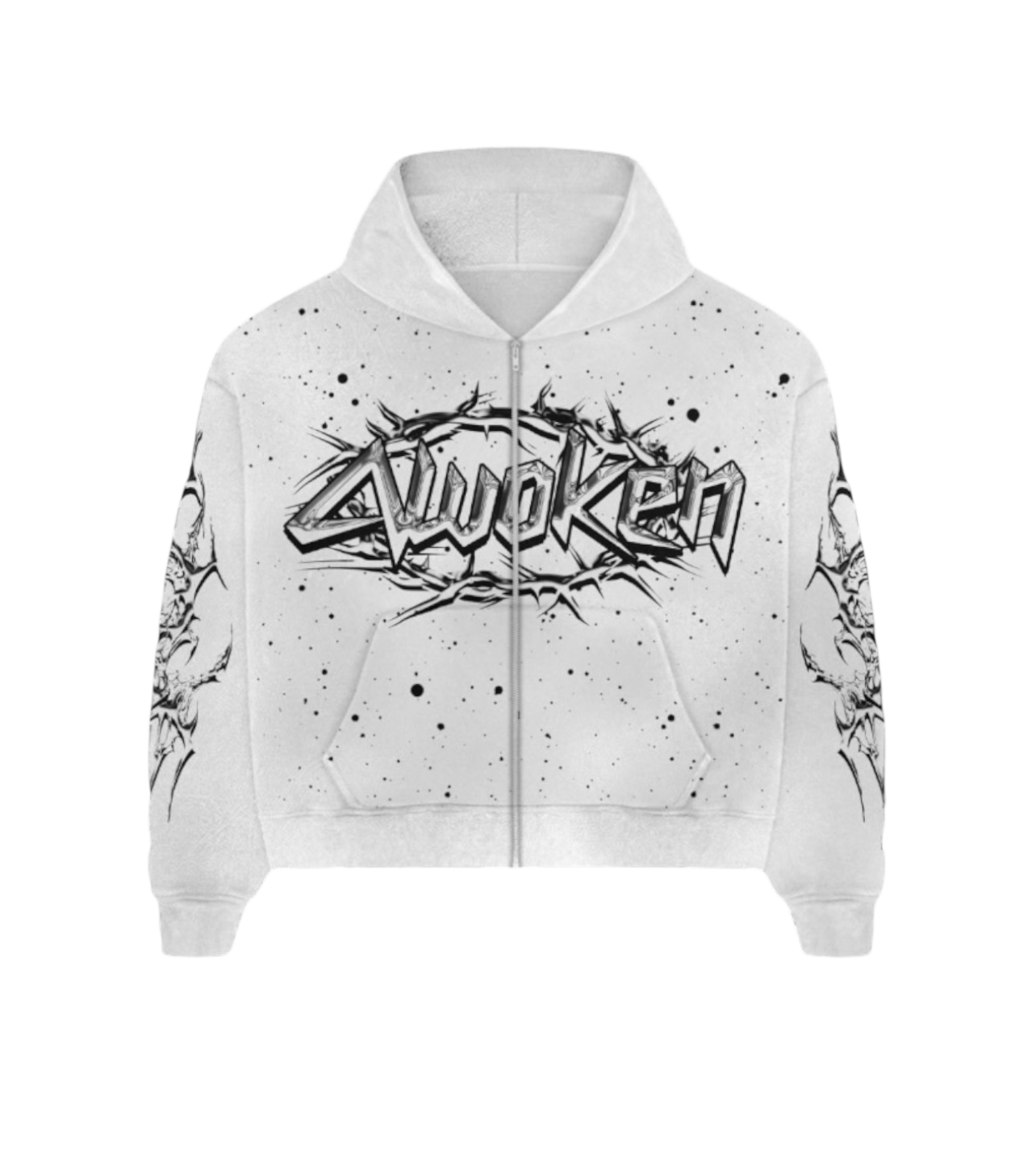 Chrome White Zip Hoodie