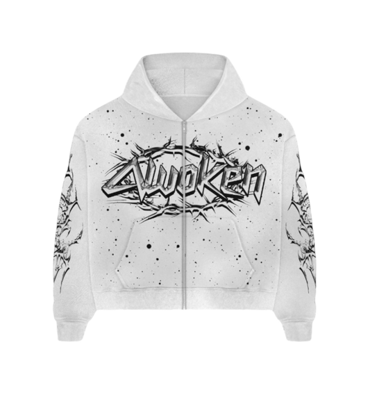 Chrome White Zip Hoodie