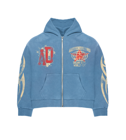 Unc Blue Varsity Zip Hoodie