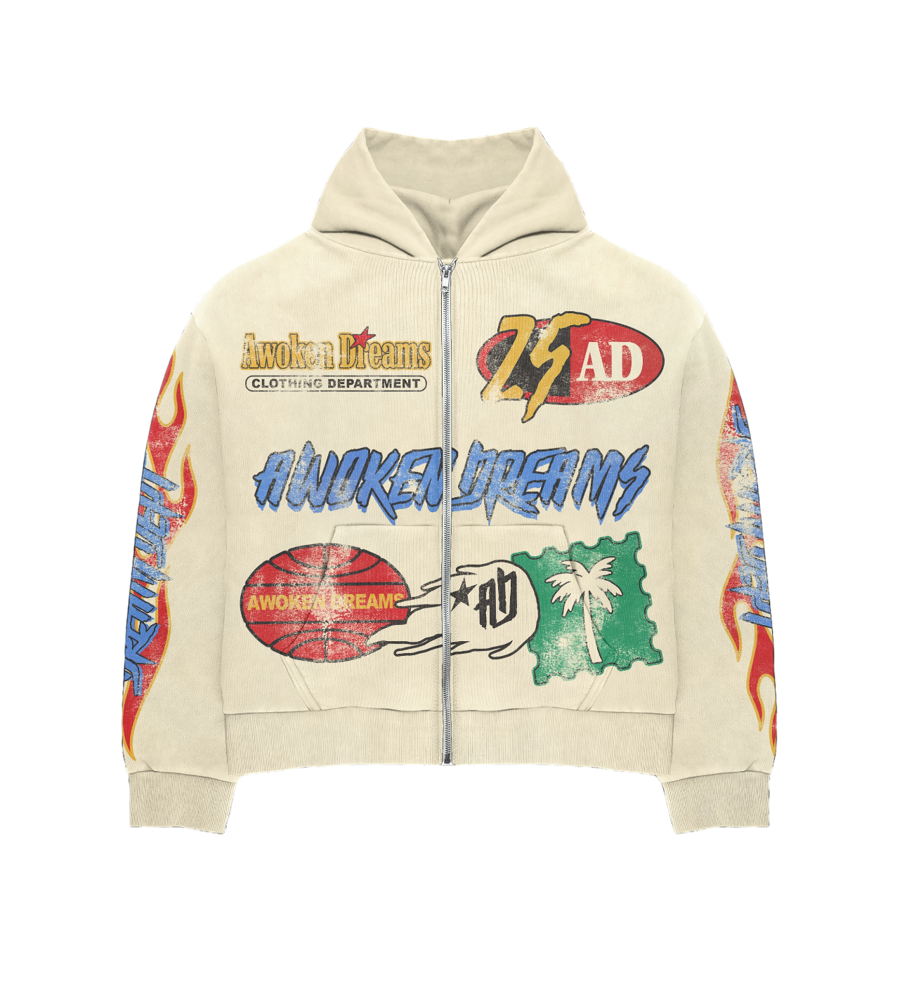 Dream Dept Cream Zip Hoodie