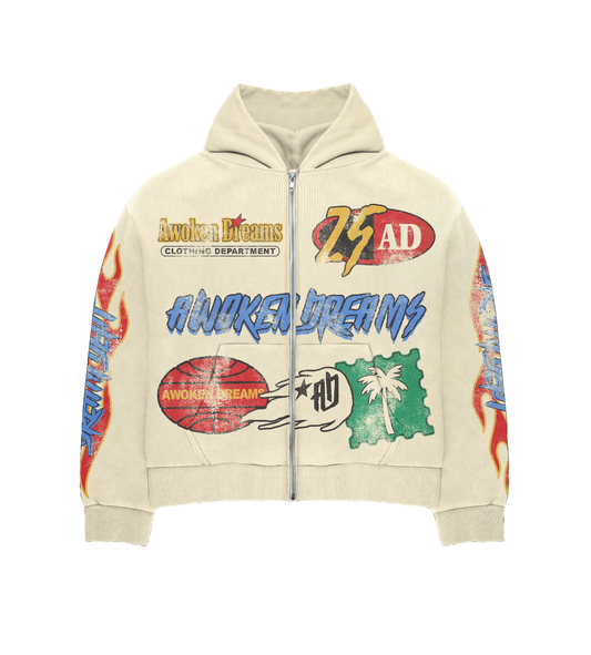 Dream Dept Cream Zip Hoodie