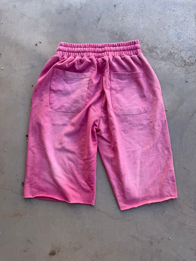 3/4 Studded Shorts Pink