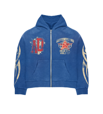 Royal Blue Varsity Zip Hoodie