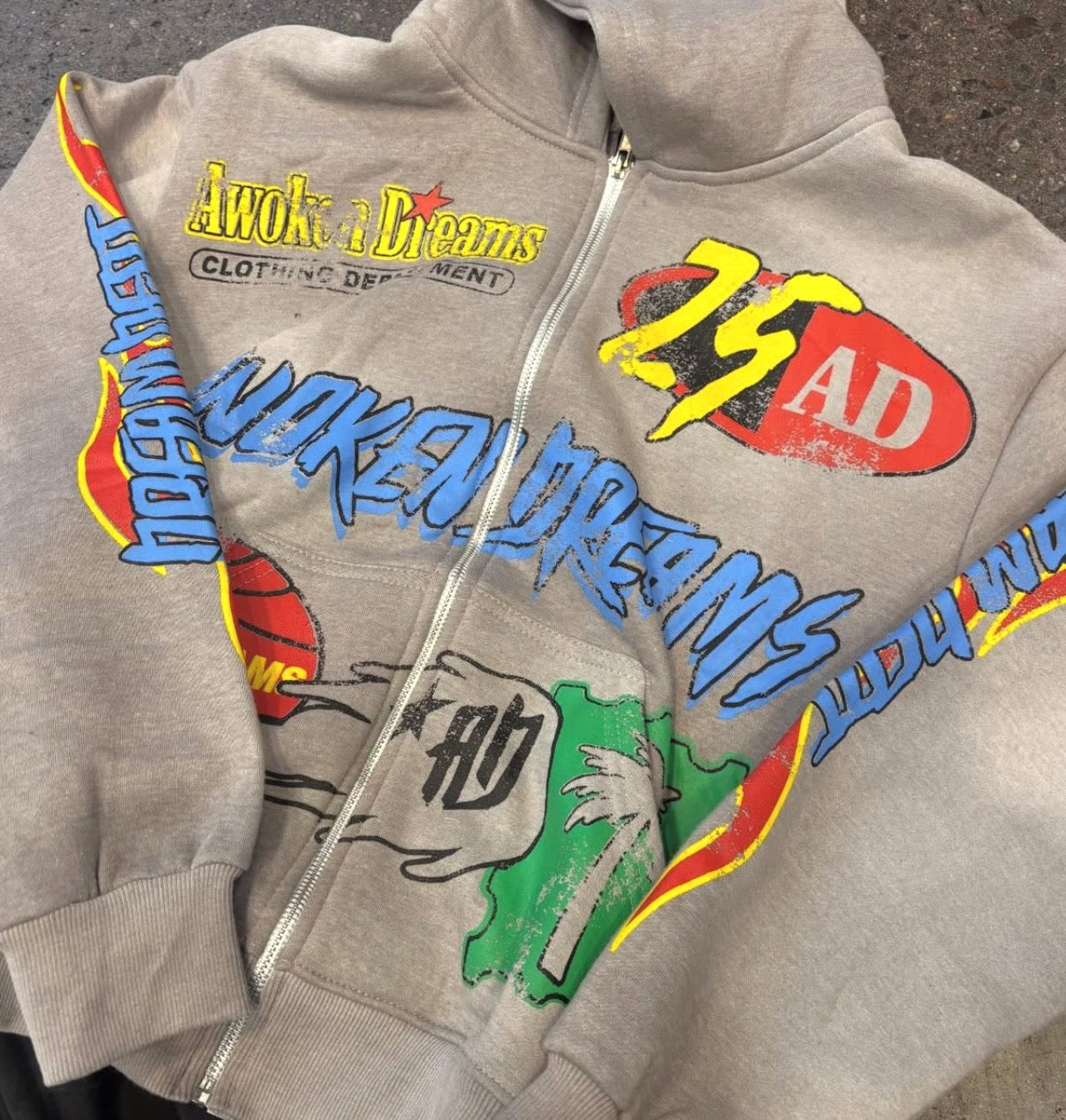Dream Dept Grey Zip Hoodie