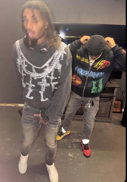 Dream Dept Black Zip Hoodie