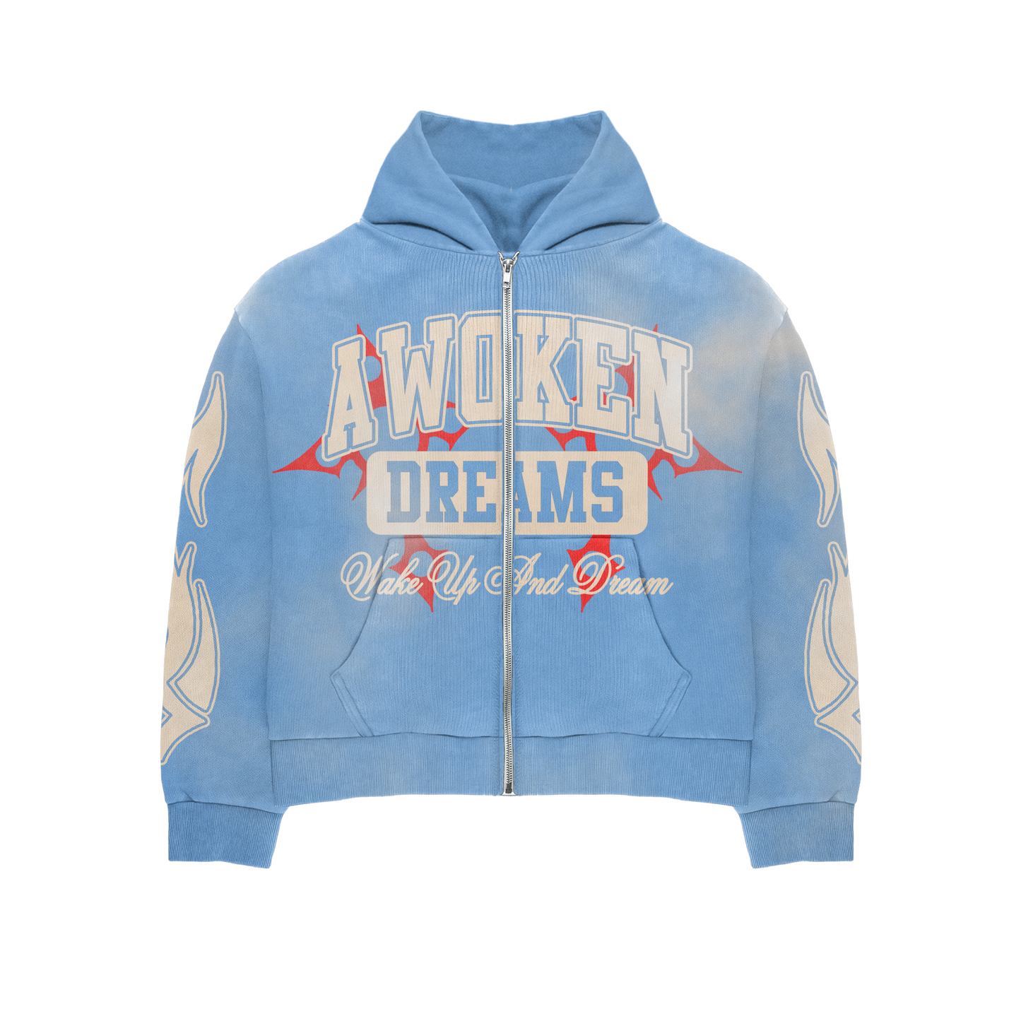Awoken Dreams Wake Up And Dream Zip Up Unc Blue