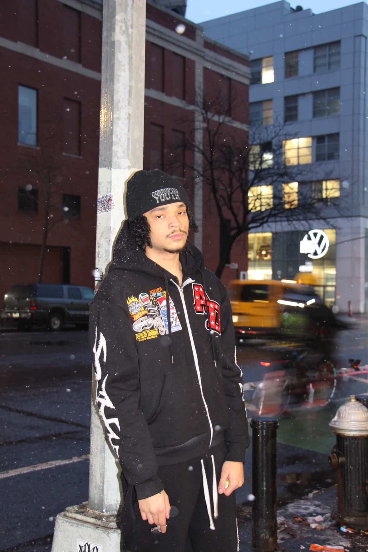 Black Patchwork Hoodie