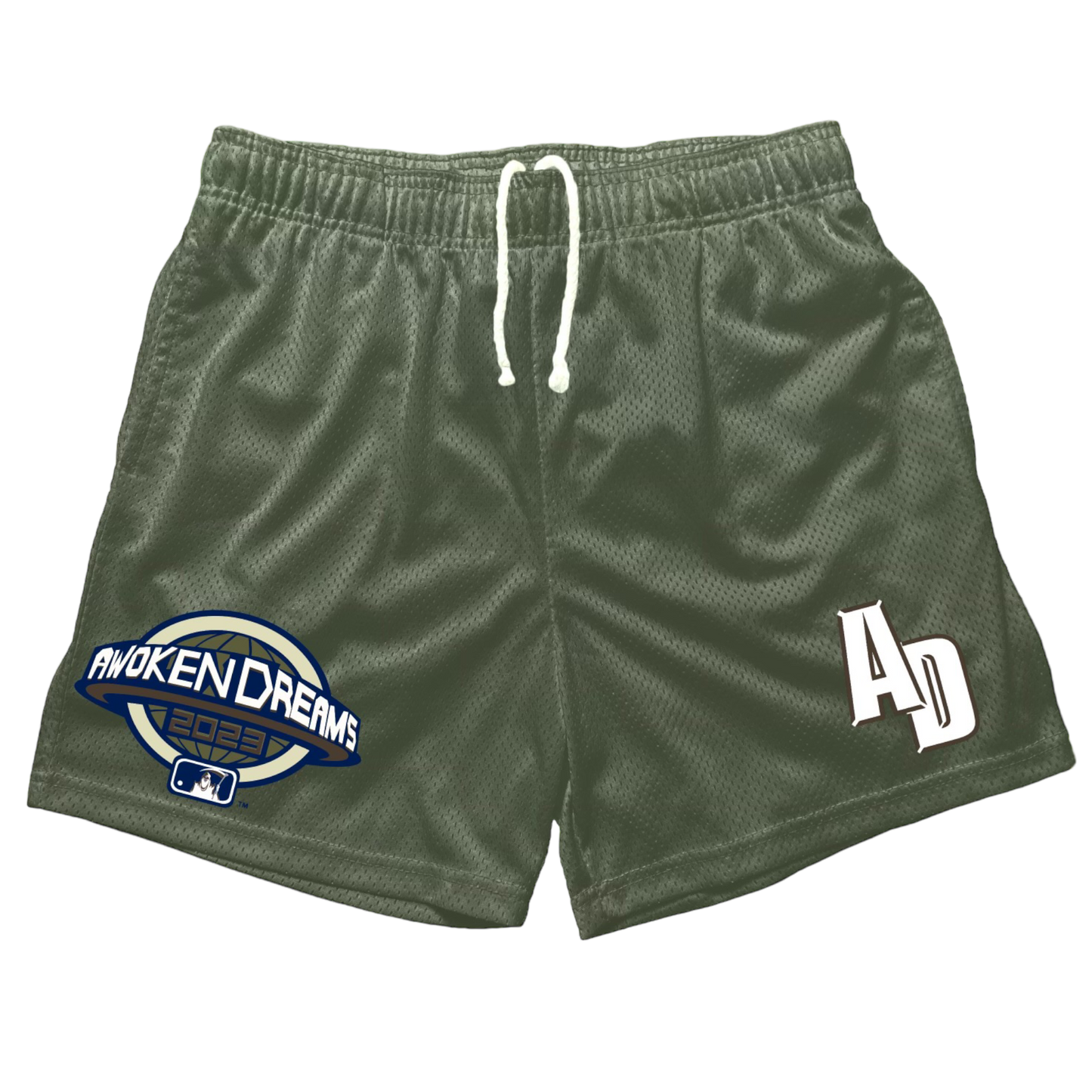 “WORLD SERIES” OLIVE SHORTS